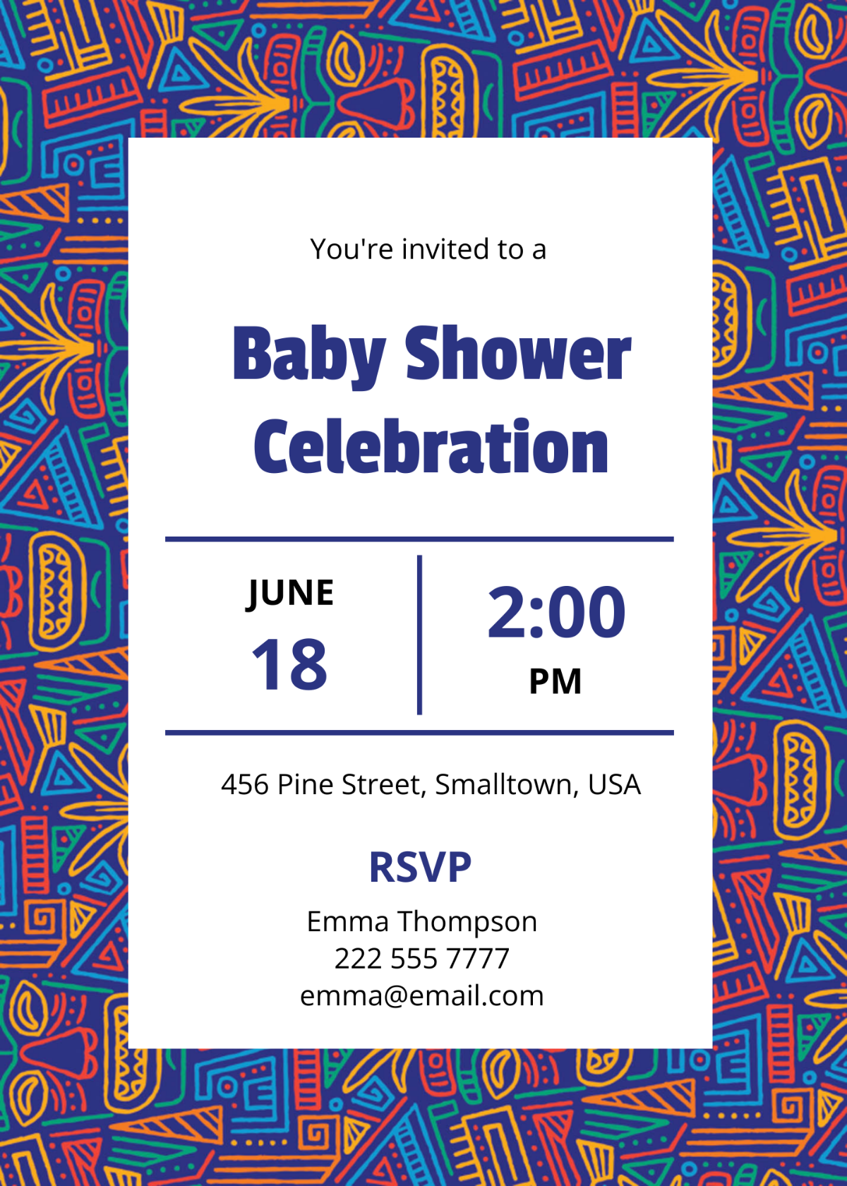 Free Tribal Baby Shower Invitation Template To Edit Online