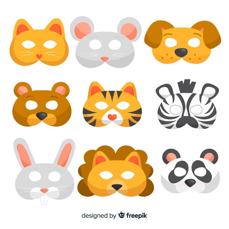Free Vector Carnival Animal Mask Collection Animal Masks Printable 