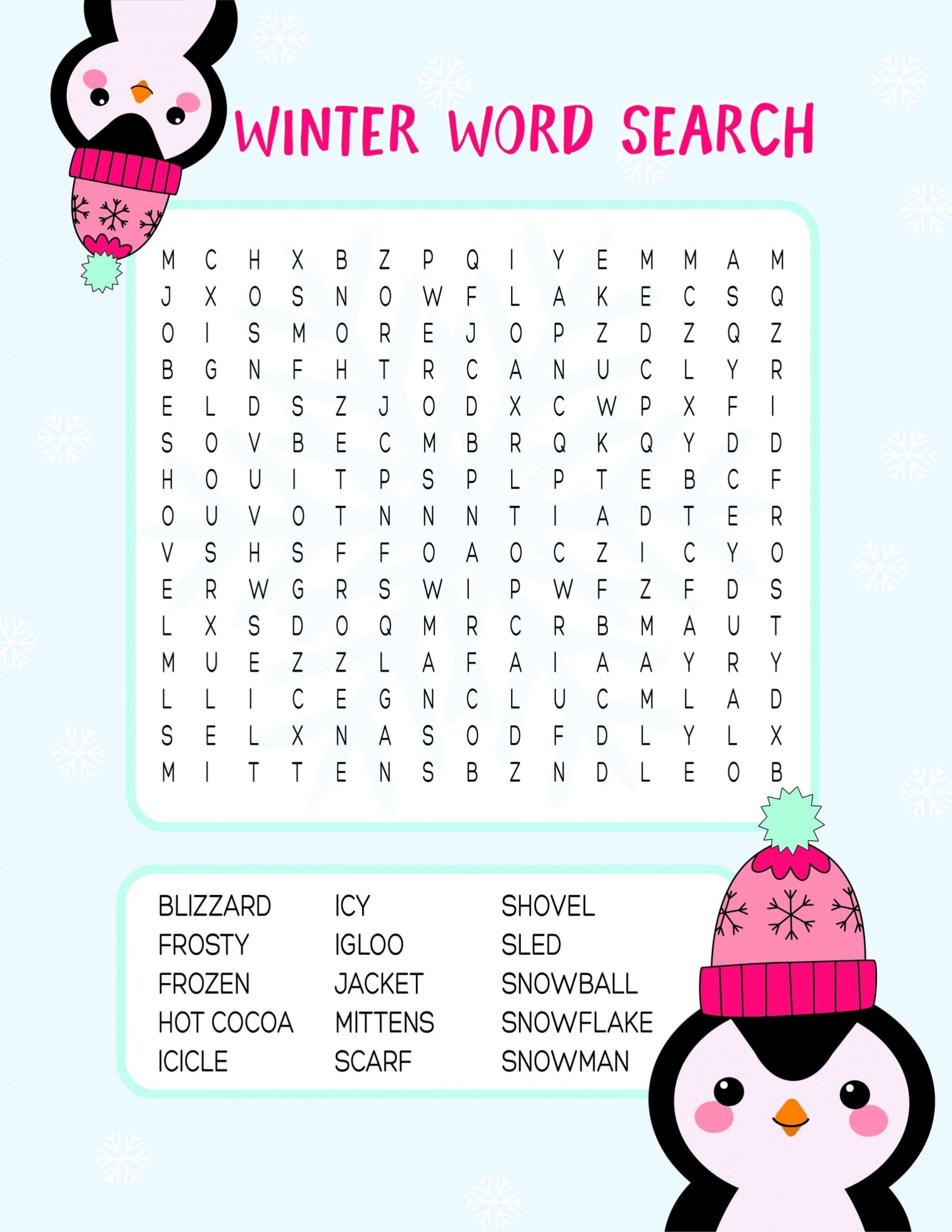 Free Word Searches Printable