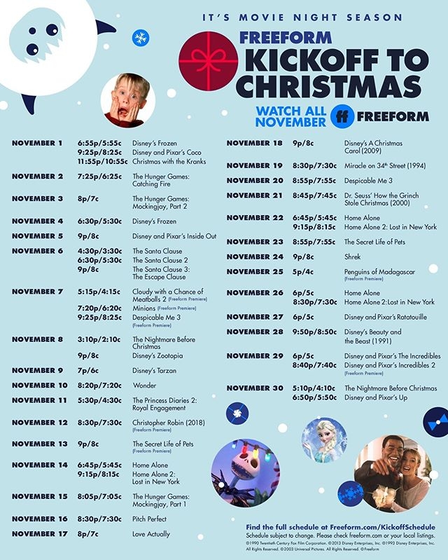 Freeform Schedule Christmas 2025 Alyssa Edments