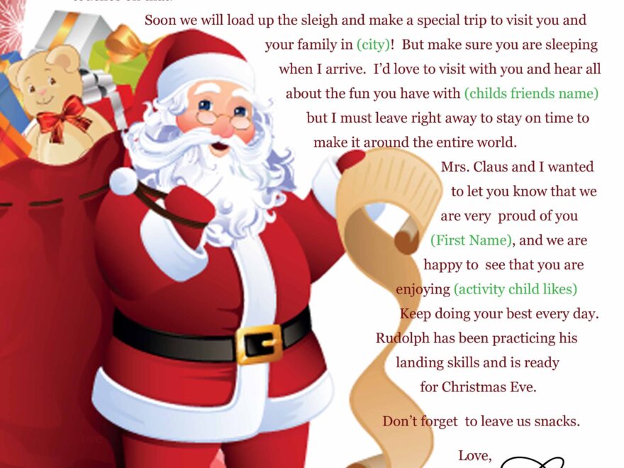 From Santa Letter Template Free Printable USE EDU PL