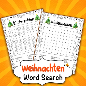 German Christmas Word Search Printable