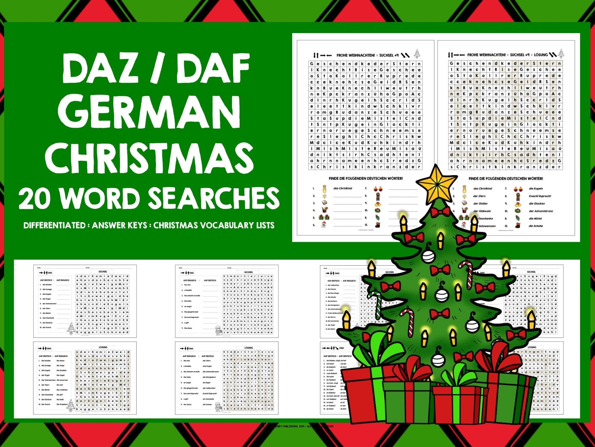 GERMAN CHRISTMAS WORD SEARCHES Teaching Resources