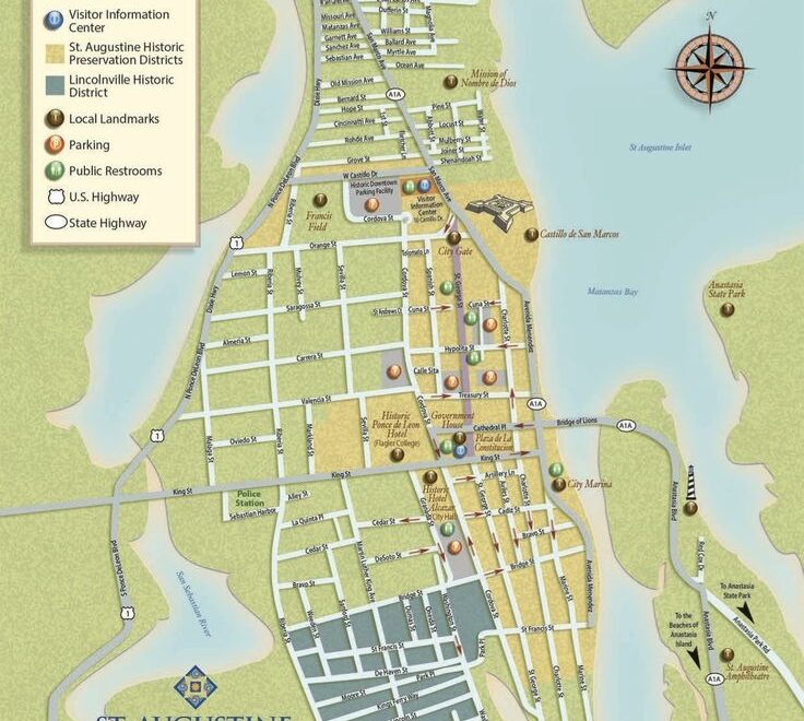 Get To Know Downtown St Augustine With Our Printable Maps Map Of
