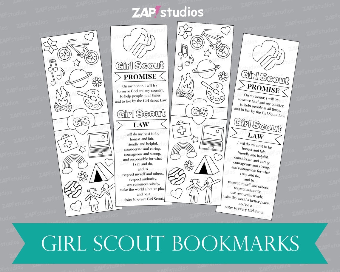 Girl Scout Promise And Law Bookmark Printable Girl Scout Etsy