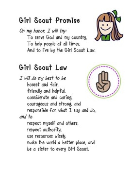 Girl Scout Promise And Law Cute Printable By WriteNowResources TPT