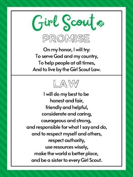 Girl Scout Promise And Law Poster By STEM With Stirland TpT