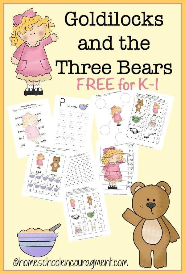 Goldilocks And The Three Bears Printables