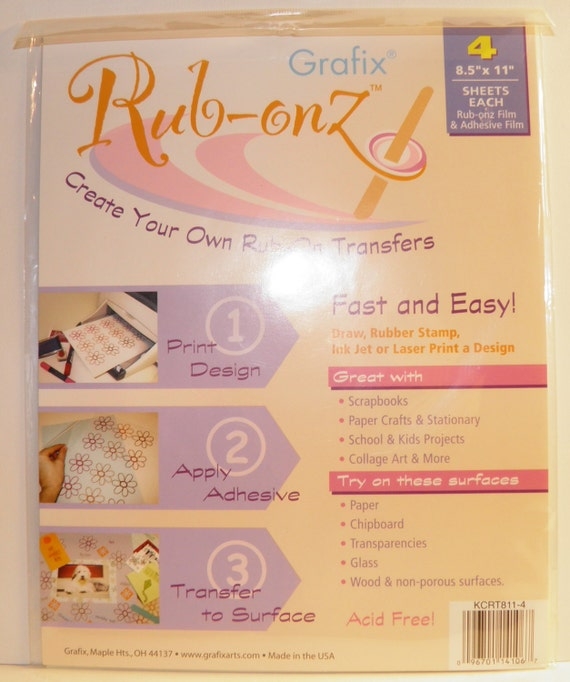 Grafix Rub Onz Transfer Paper By CountryHodgePodge On Etsy