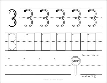 Handwriting Without Tears Style NUMBER Formation Practice Worksheets