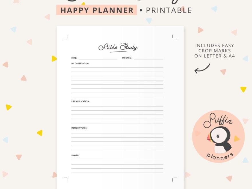 Happy Planner Bible Study Printable Bible Study Notes Etsy