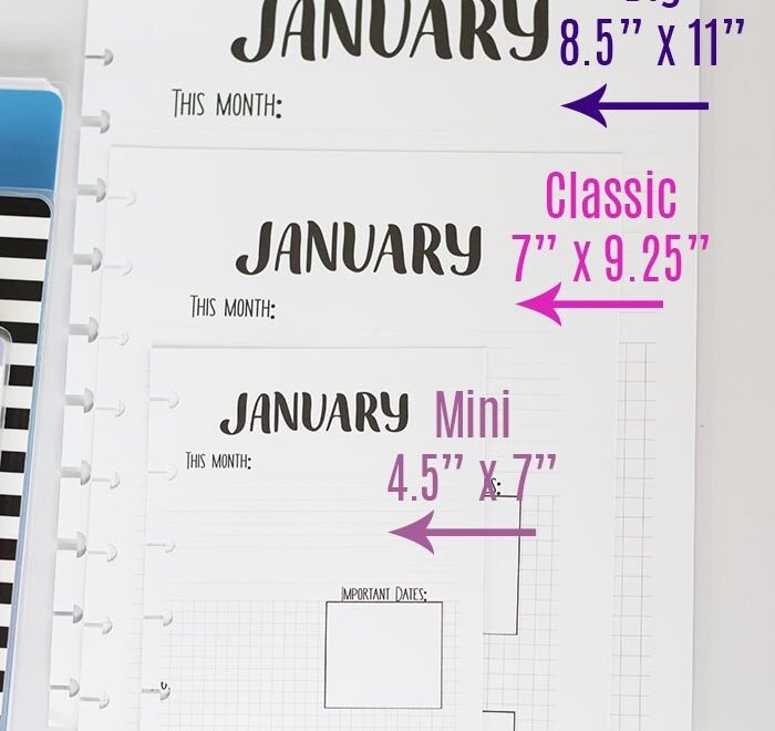 Happy Planner Printable Size