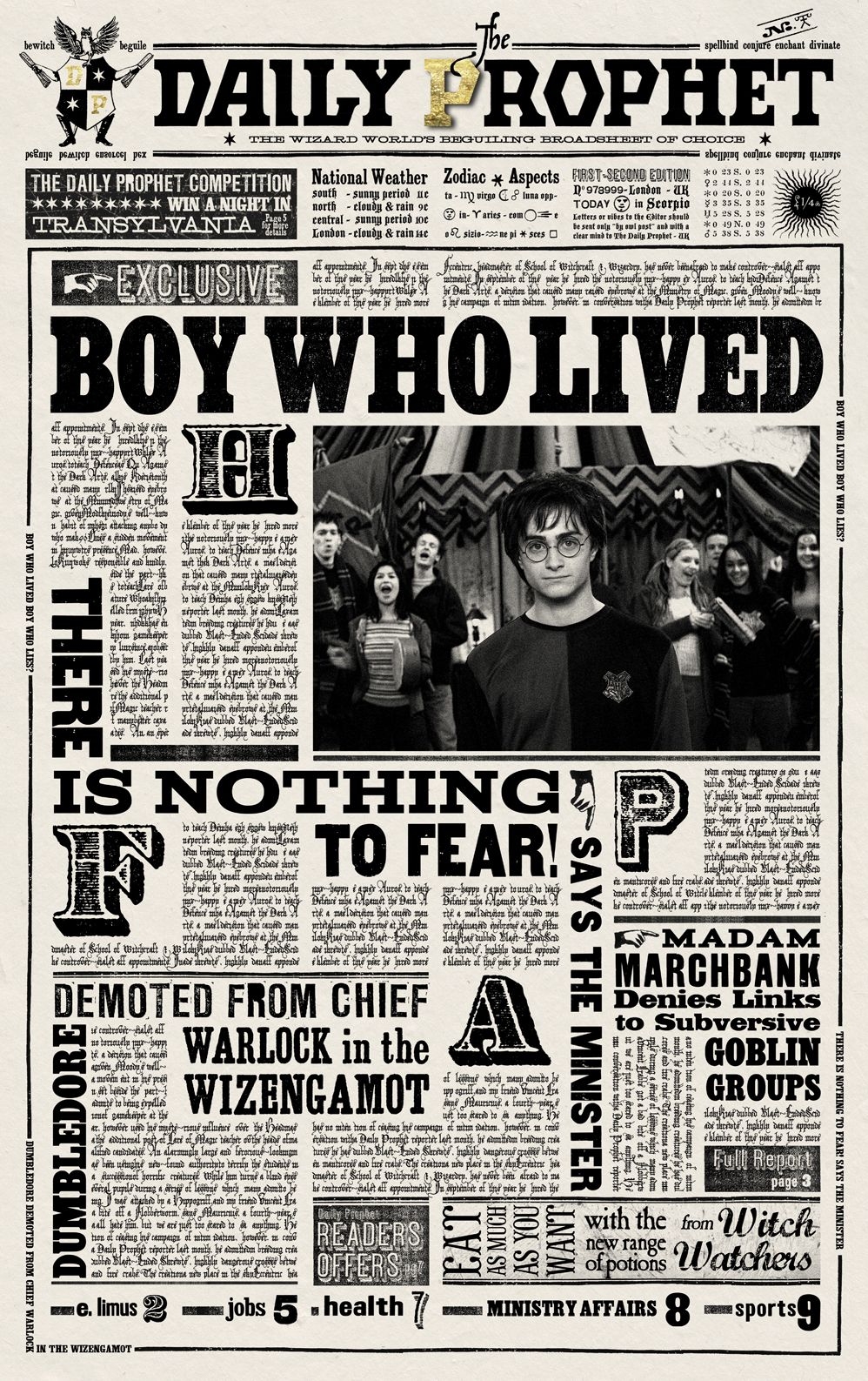 Harry Potter Daily Prophet Printable Daily Prophet Harry Potter 