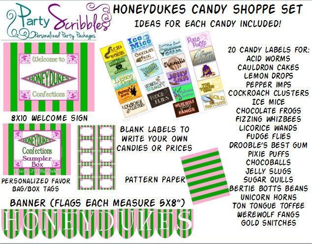 Honeydukes Candy Labels Free Printable