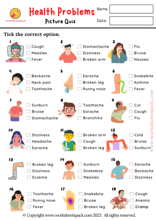 Health And Wellness Quiz Printable
