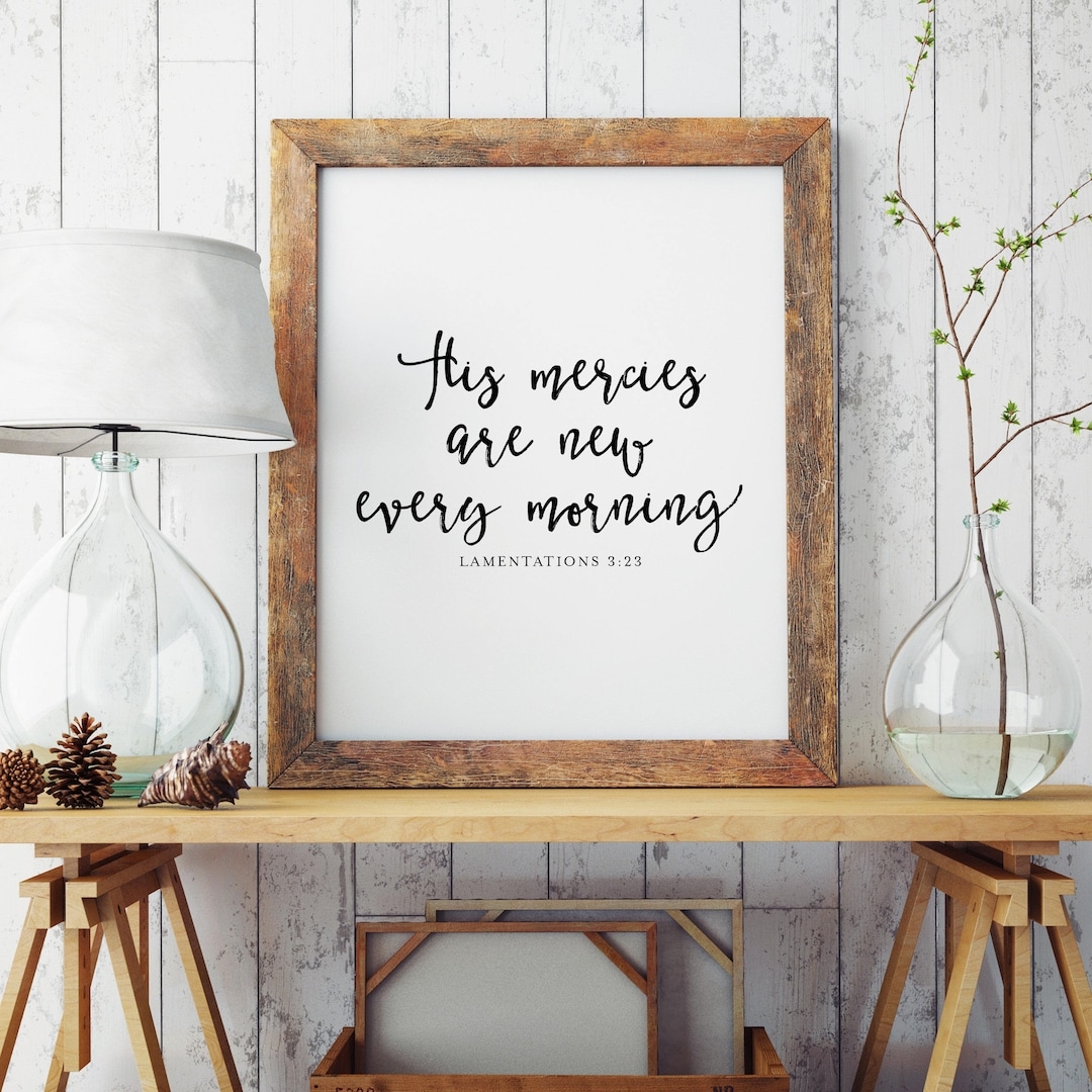 His Mercies Are New Every Morning Printable Lamentations 3 23 Bible 