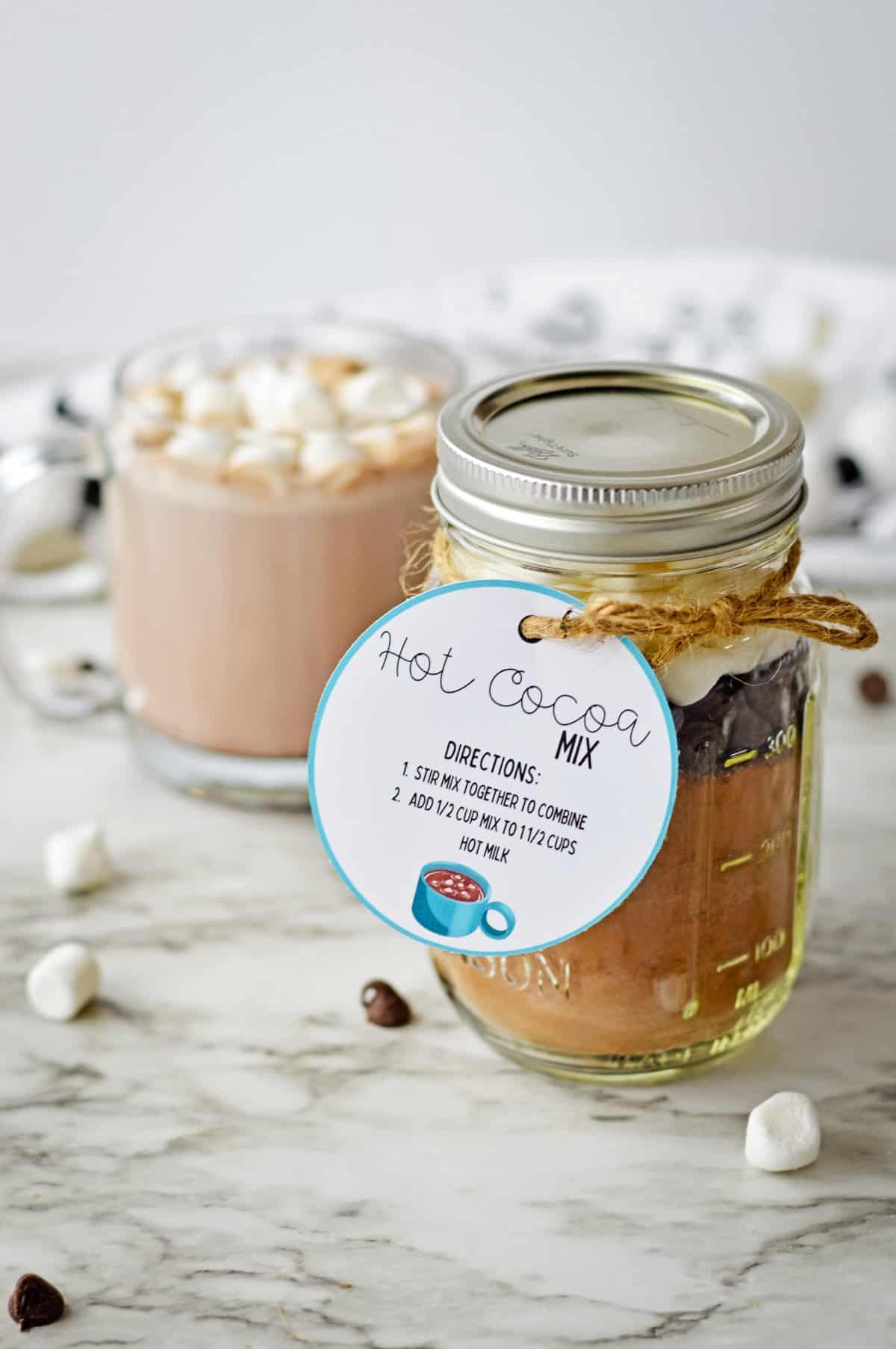 Homemade Hot Cocoa Mix In A Jar with Free Printable Gift Tag Homemade Hot Cocoa Mix In A Jar with Free Printable Gift Tag