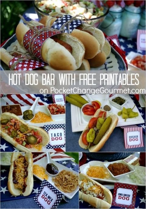 Hot Dog Bar Free Party Printables Pocket Change Gourmet Recipe 