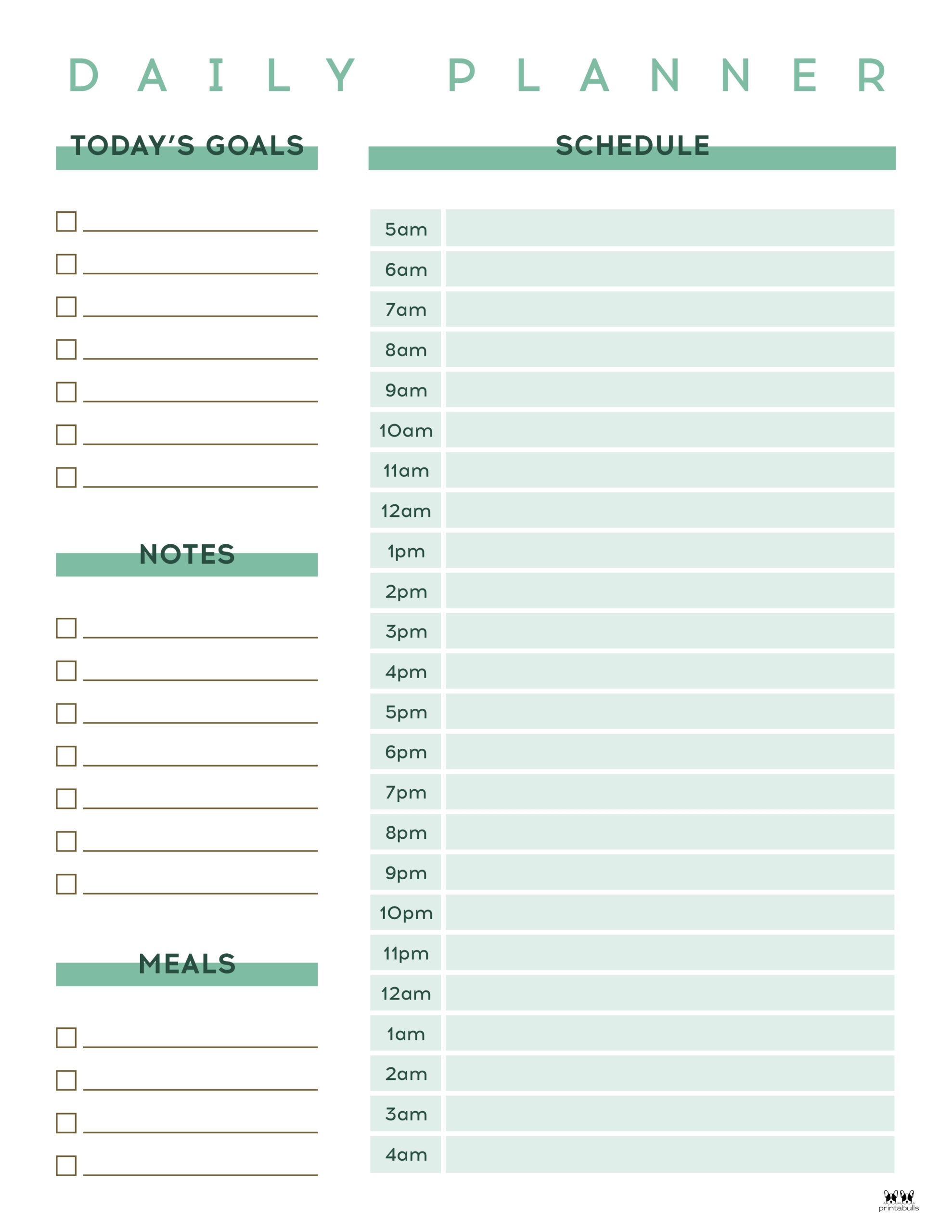 Hourly Planners 20 FREE Printables Printabulls Hourly Planners 20 FREE Printables Printabulls