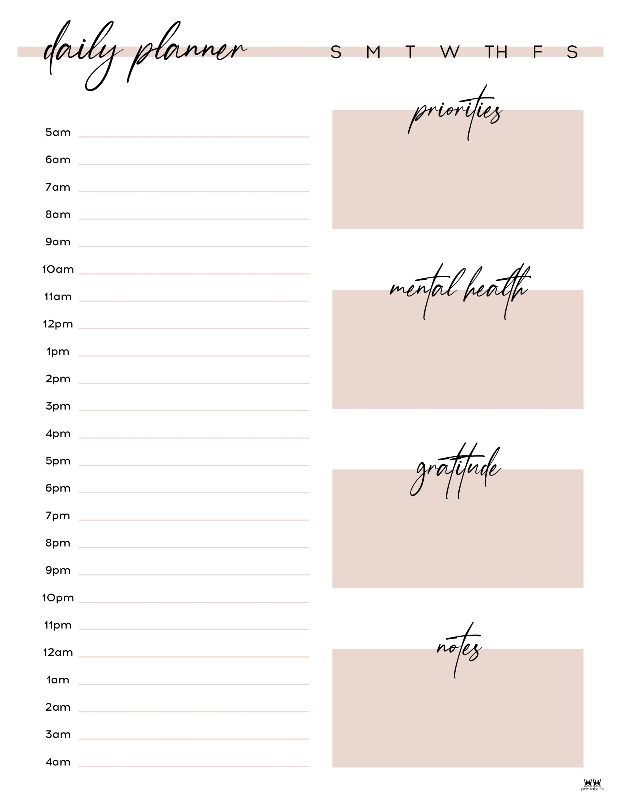 Hourly Planners 20 FREE Printables Printabulls Hourly Planners 20 FREE Printables Printabulls