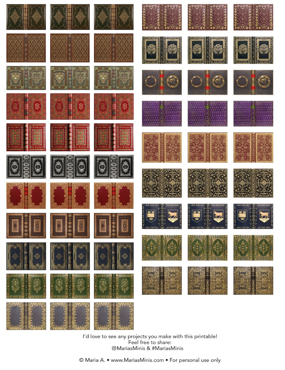 How To Make Miniature Antique Books And Free Printable Mini Books Diy 