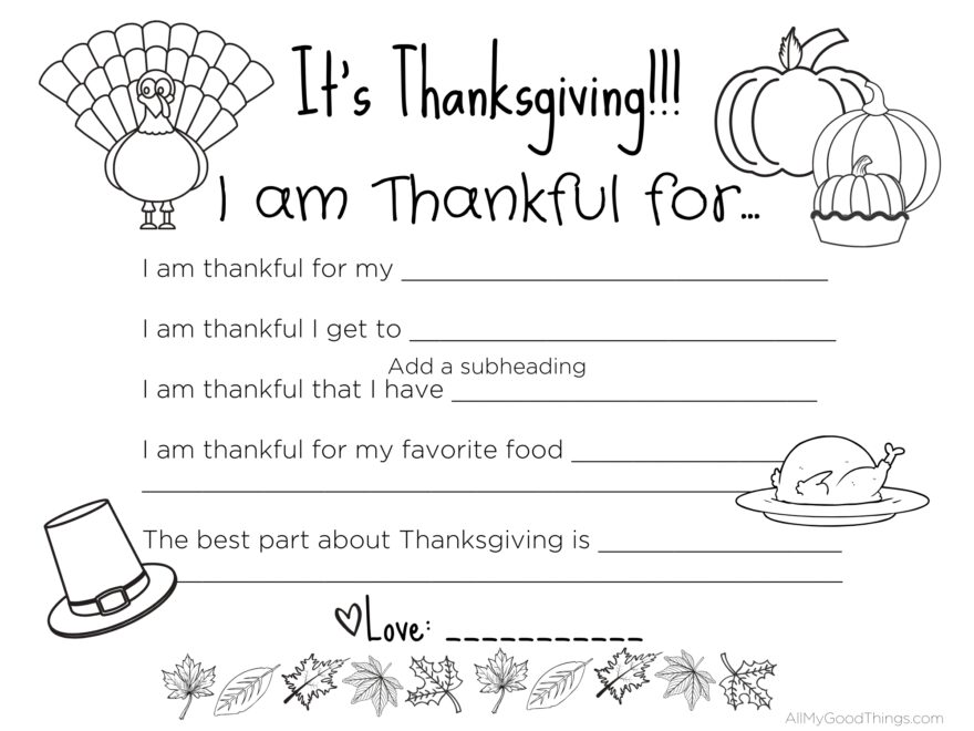 I Am Thankful For Templates