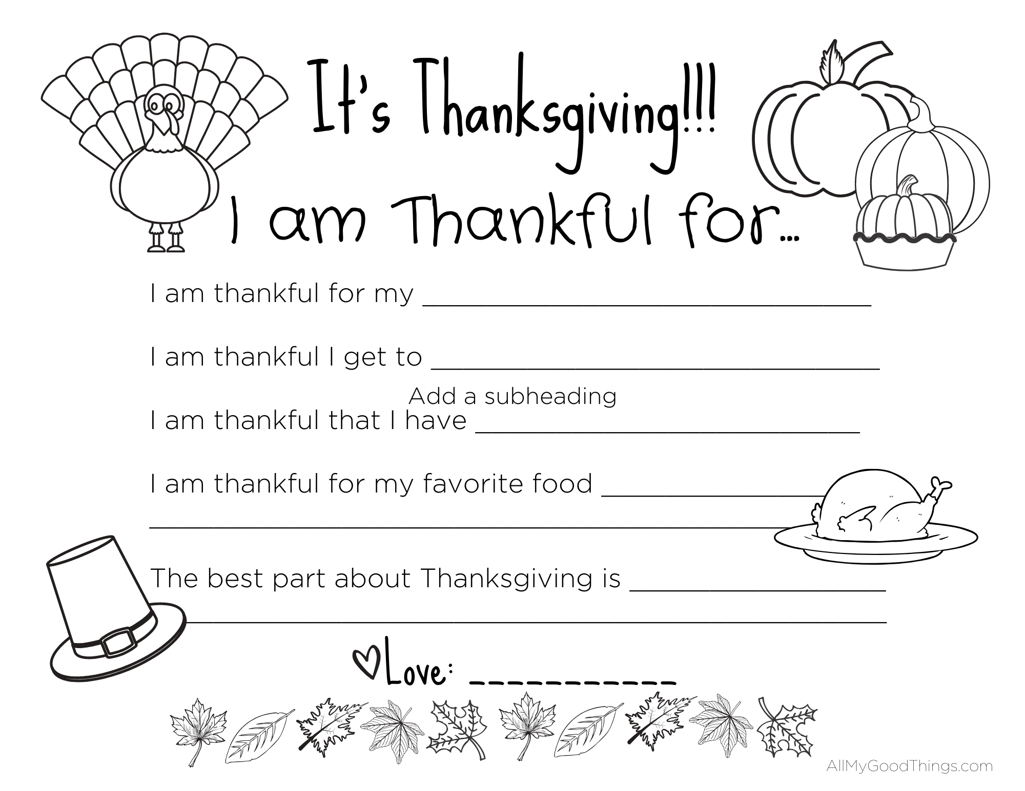 I Am Thankful For Templates