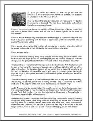 I Have A Dream Speech Text Printable