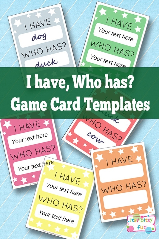 I Have Who Has Template Learning Games For Kids Itsy Bitsy Fun