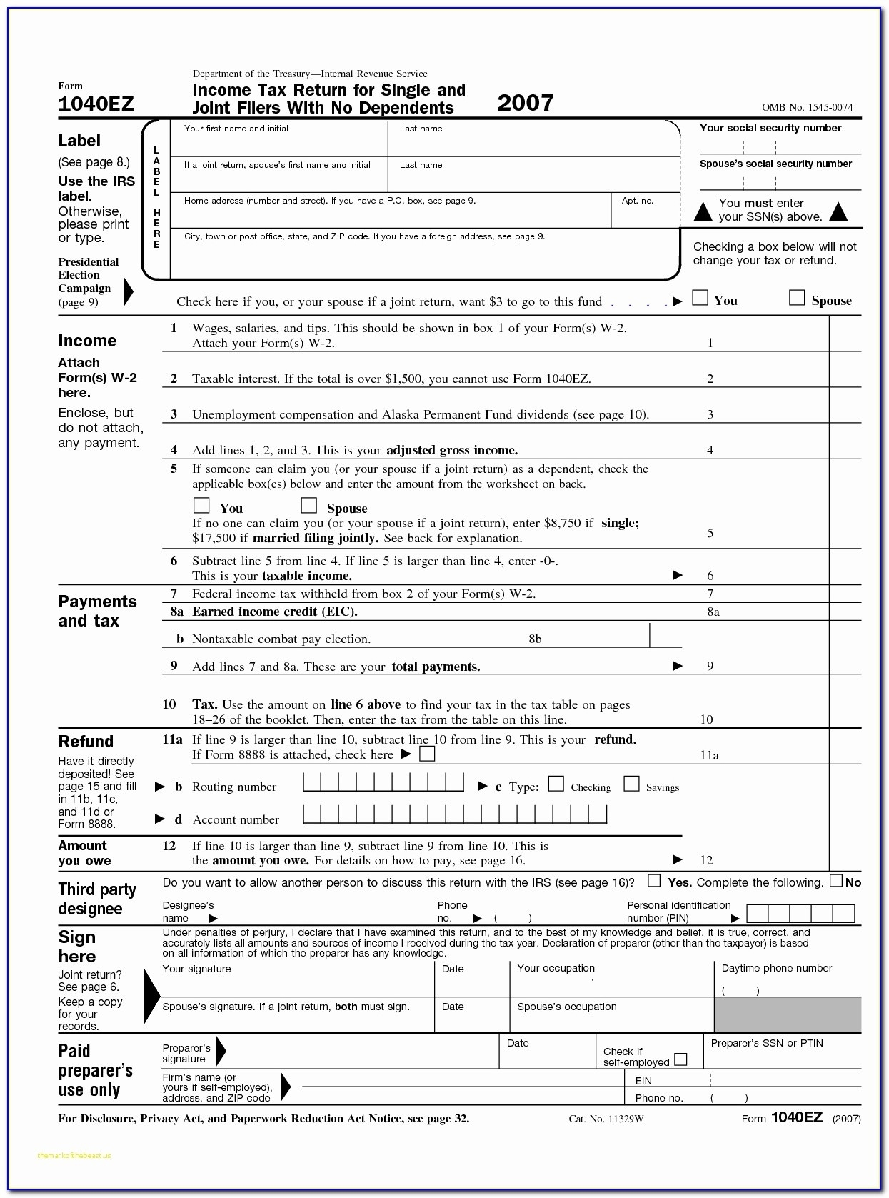 Printable 1040 Form For 2025