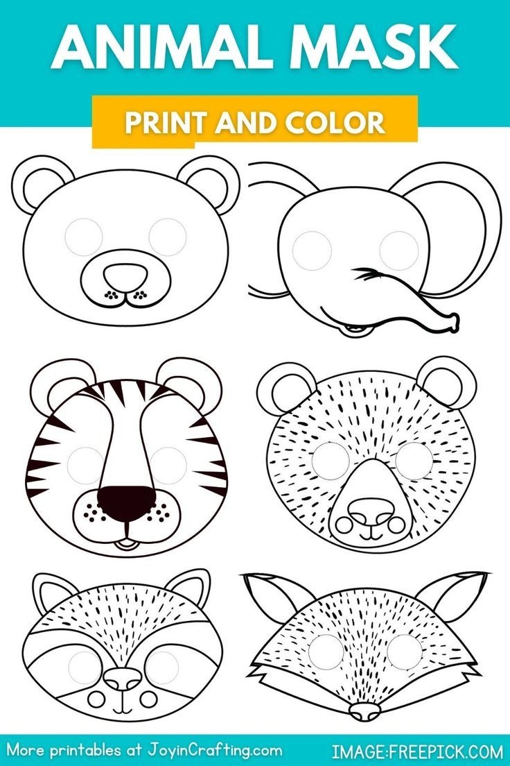 Jungle Animal Mask Printable Coloring Page Animal Masks Animal Masks 