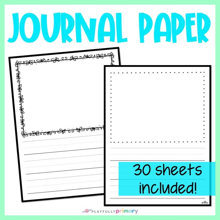 Kindergarten Journal Paper Printable