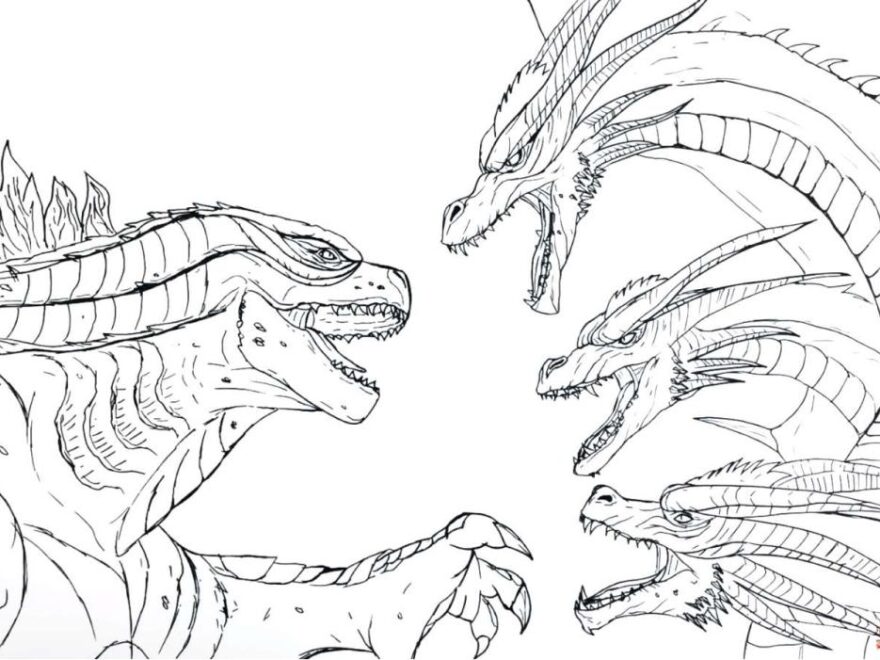 King Ghidorah Godzilla Coloring Pages Coloring Pages