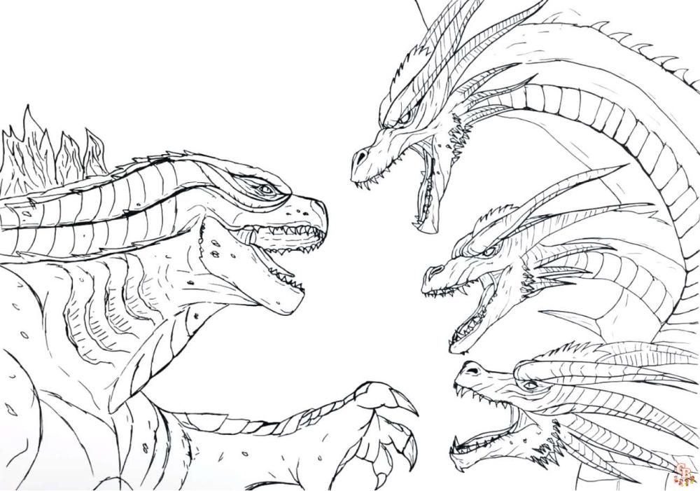 King Ghidorah Godzilla Coloring Pages Coloring Pages