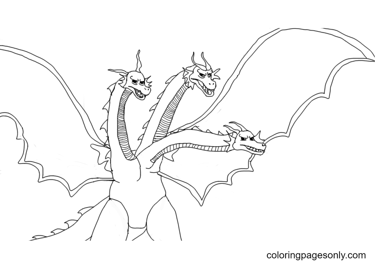 Free Printable Images Godzilla King Ghidorah