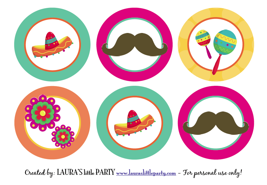Free Printable Fiesta Cupcake Toppers