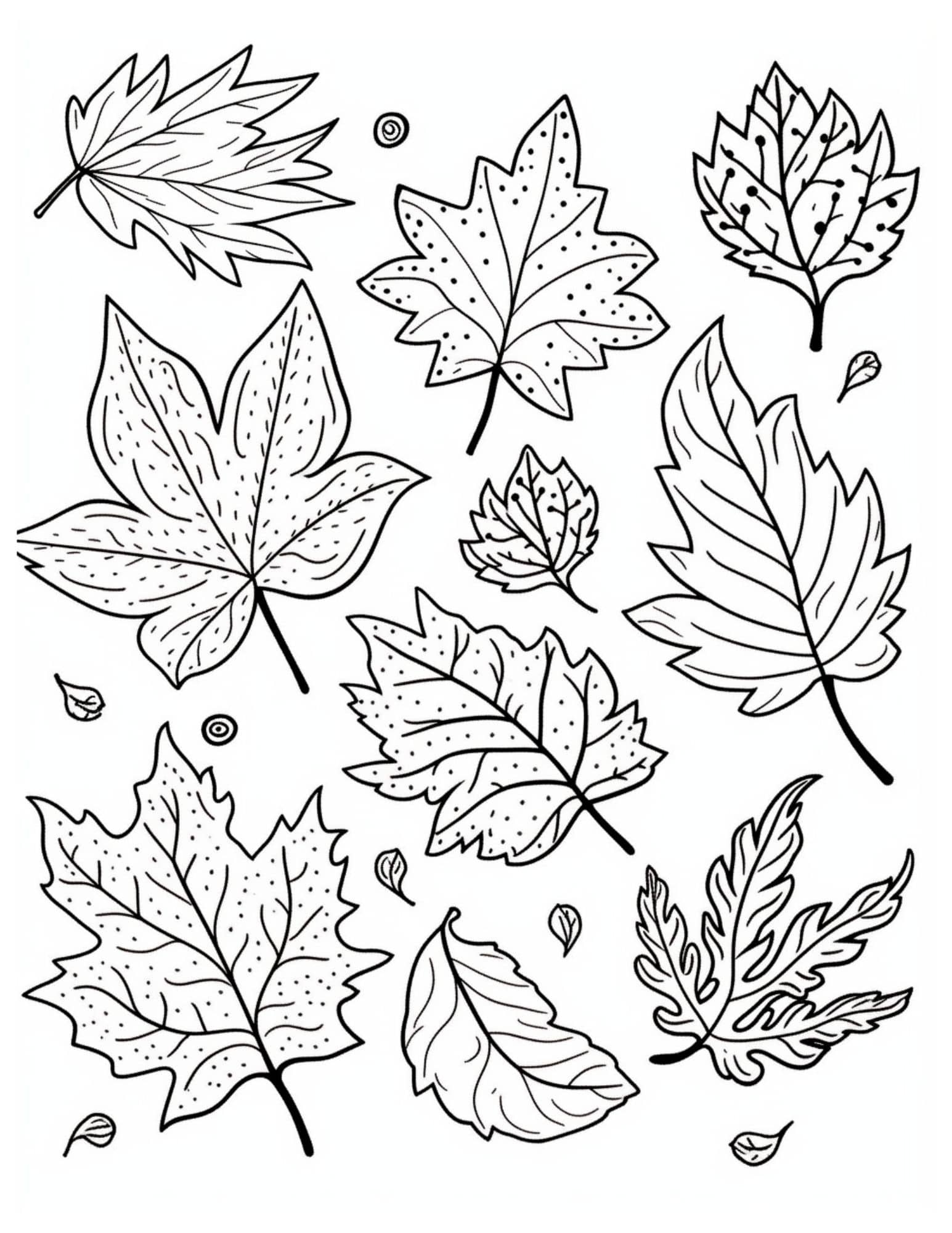 Leaf Coloring Pages