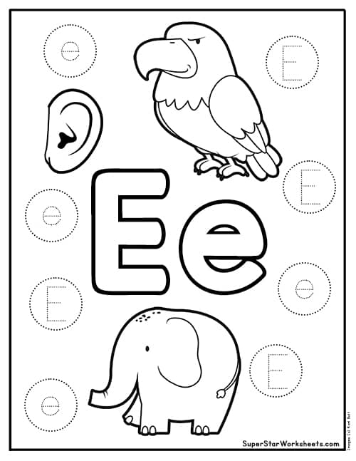 Letter E Free Printable Worksheets