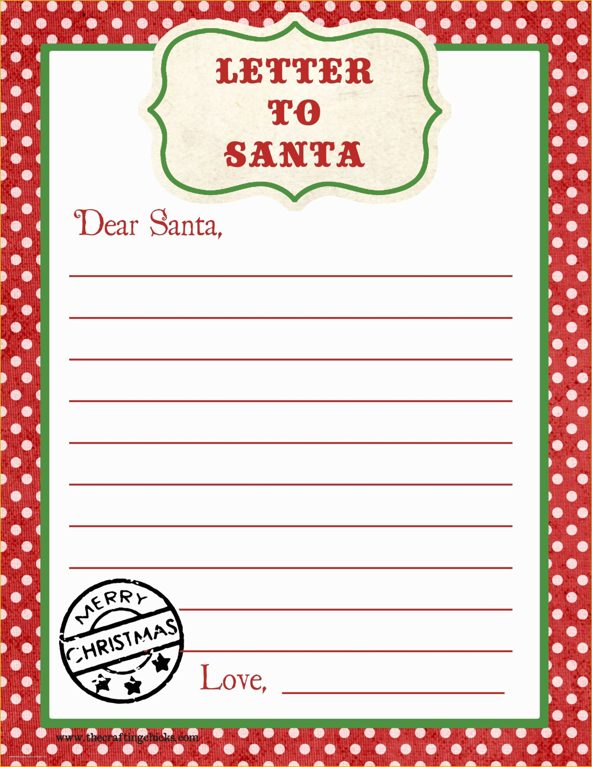 Letter To Santa Template Free Printable Of Letter To Santa Free 