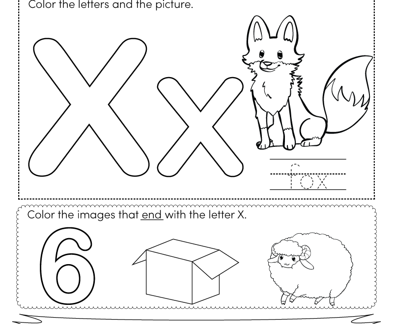 Letter X Coloring Worksheet Free Printable Digital PDF