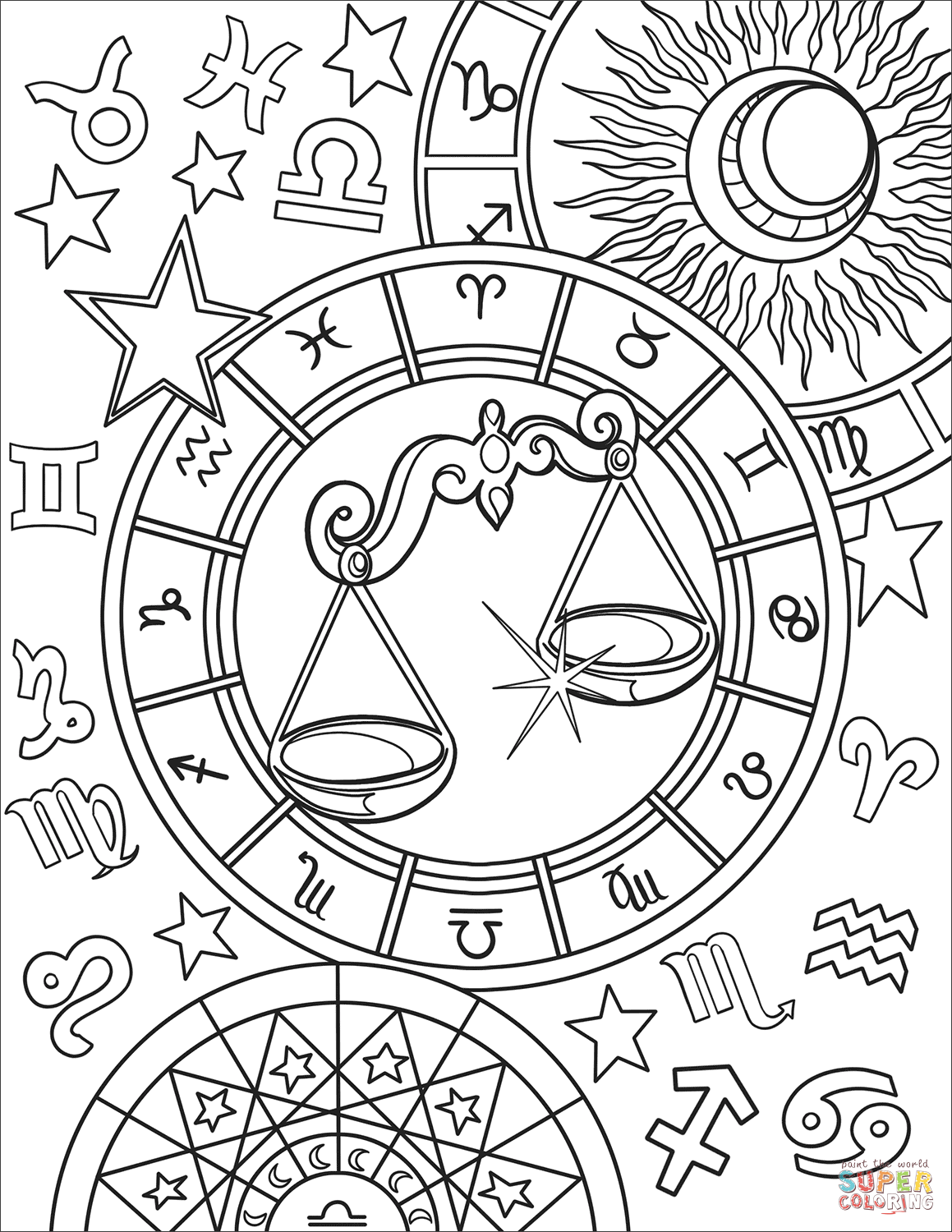 Free Printable Zodiac Coloring Pages