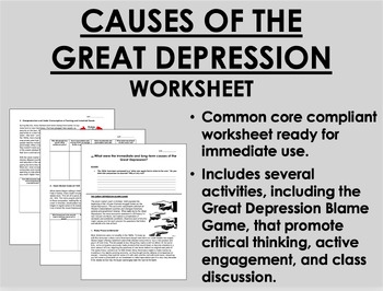 Life During The Great Depression Worksheet