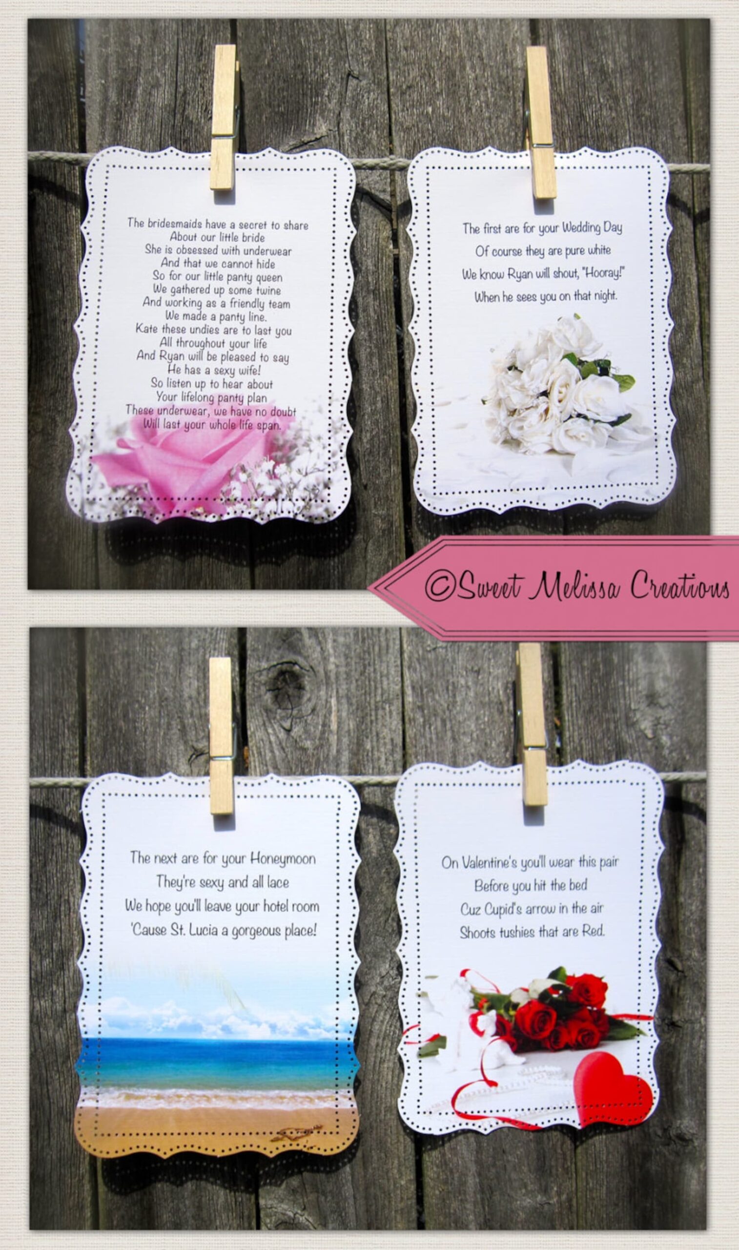 Lifelong Panty Line Poem Bridal Shower Bachelorette Party Lingerie 