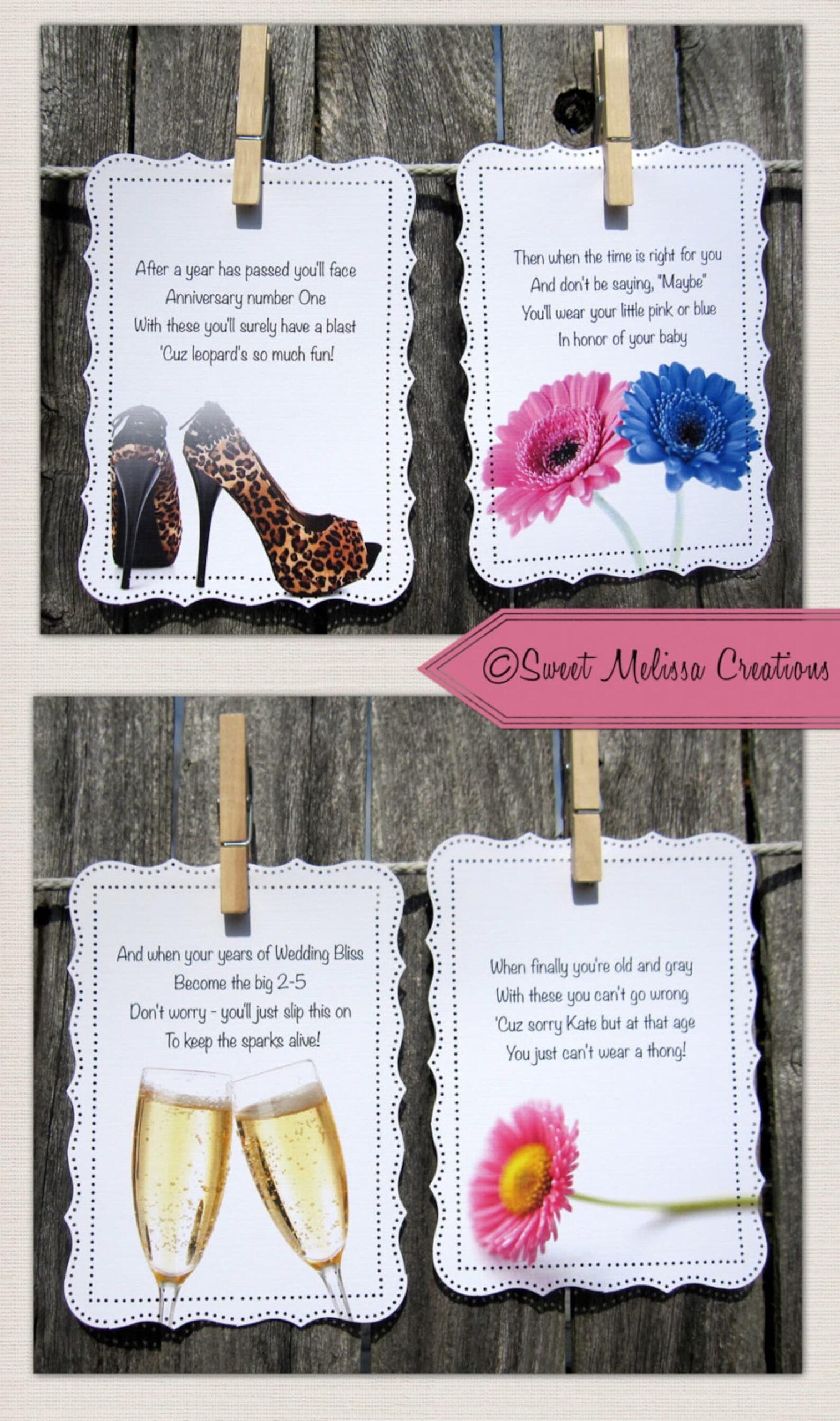 Lifelong Panty Line Poem Bridal Shower Bachelorette Party Lingerie 