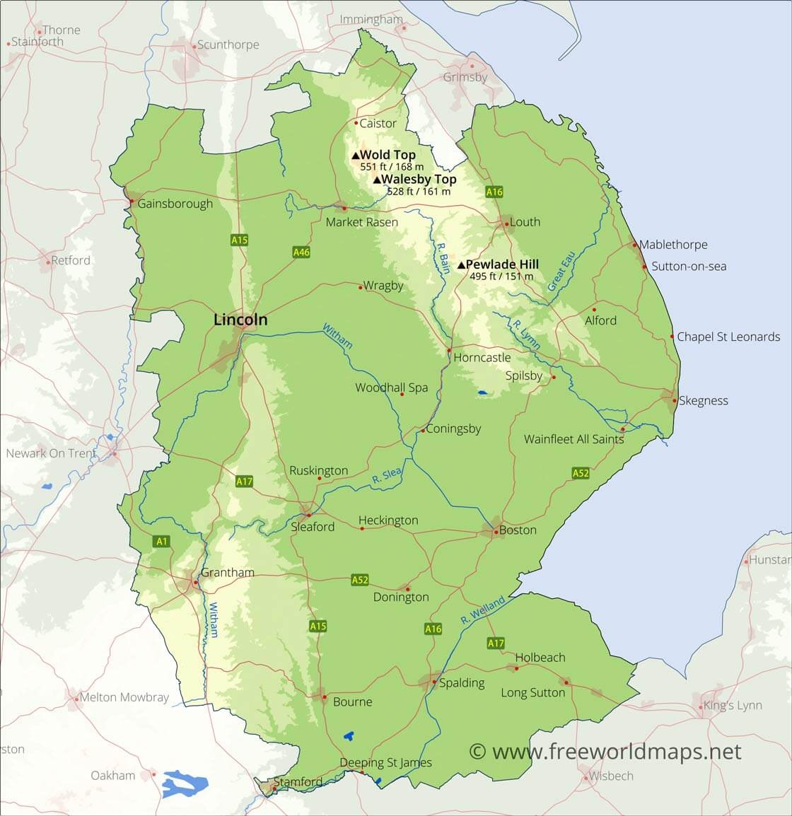 Printable Map Of Lincolnshire Uk