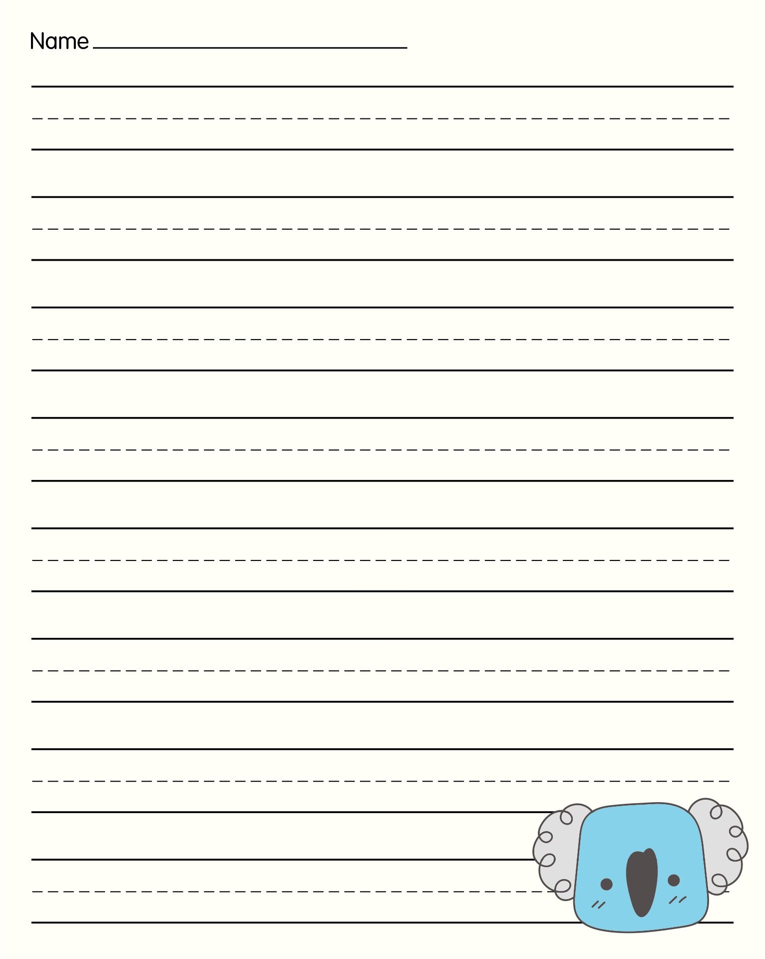 Lined Paper Kindergarten Printable