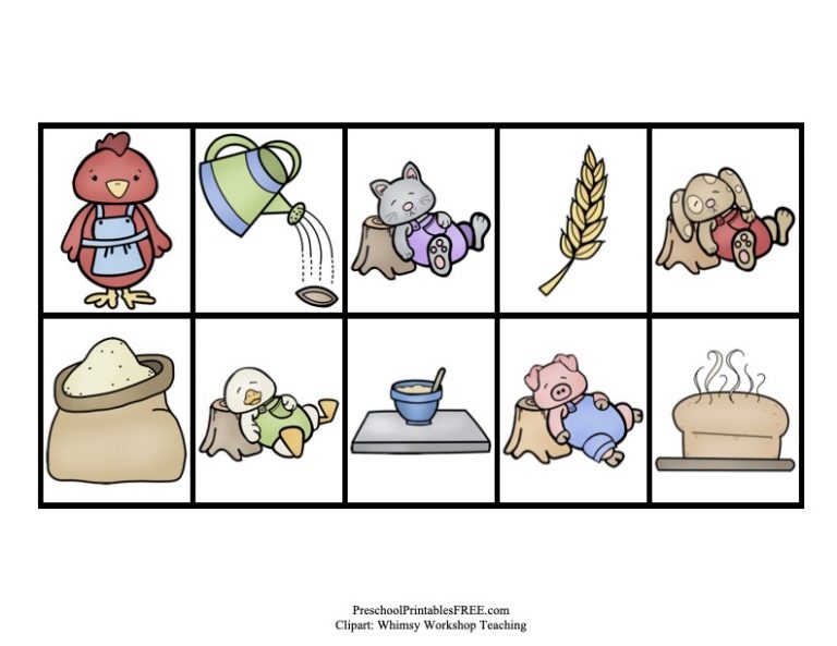 Little Red Hen Printables free Free Preschool Printables