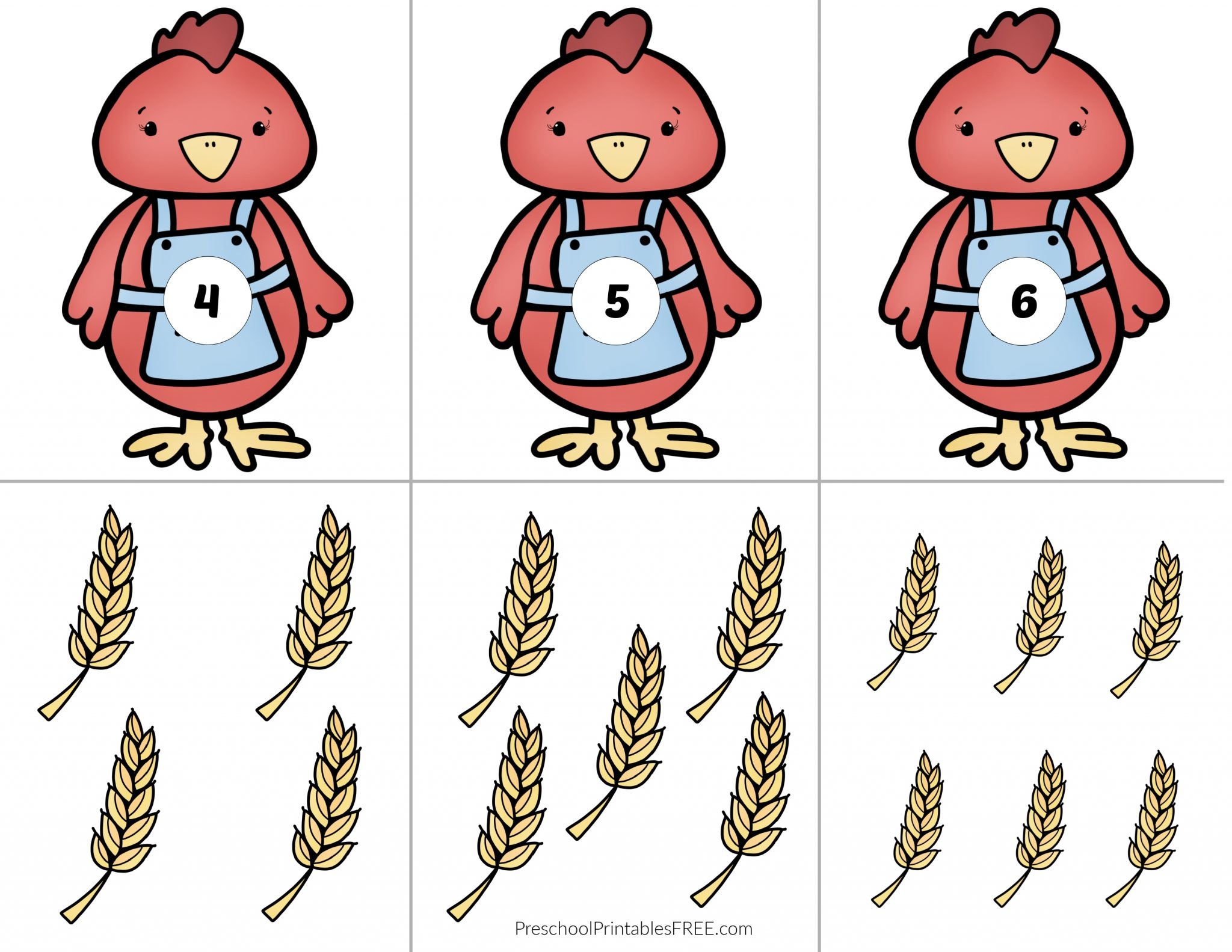 Little Red Hen Printables free Free Preschool Printables
