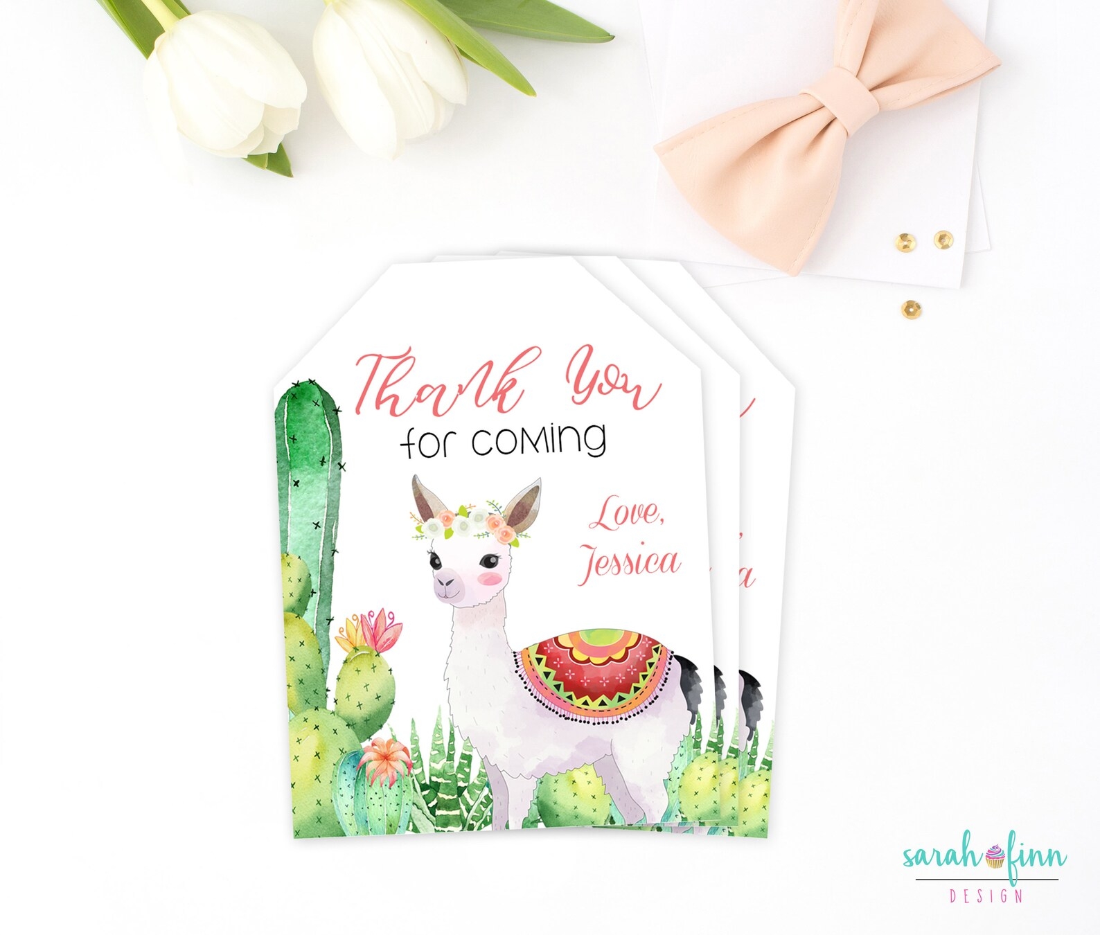 Llama Favor Tags Llama Baby Shower Thank You Tags Printable Etsy