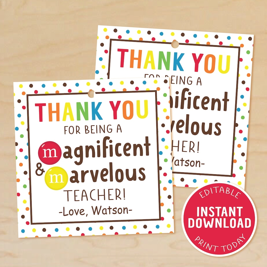 Magnificent And Marvelous Teacher Printable
